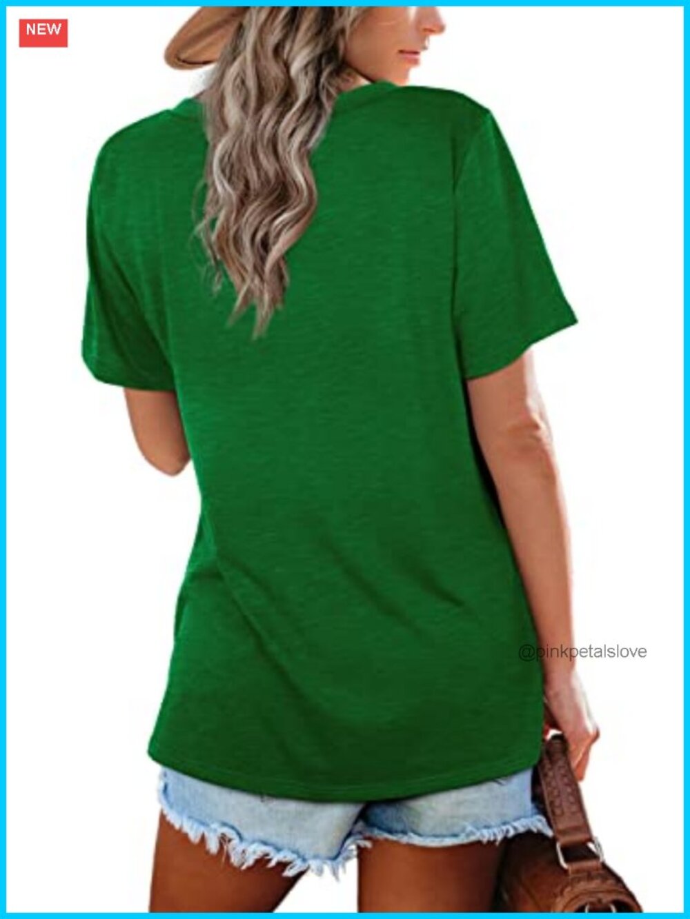 Womens Short Sleeve V Neck T Shirt Polyester Spandex Loose Fit Casual Summer Top - Picture 4 of 6